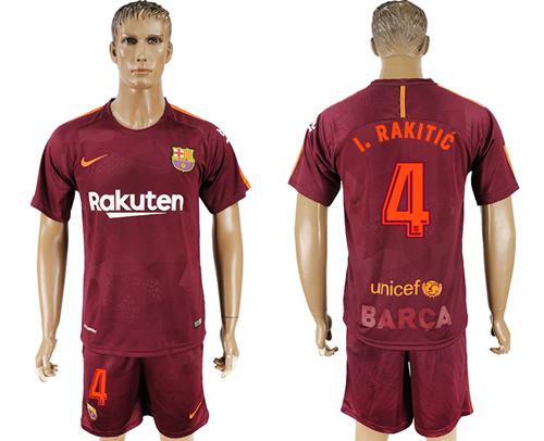 Barcelona #4 I.Rakitic Sec Away Soccer Club Jersey - Click Image to Close